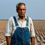 해수면 상승과 농업 적응 전략 - **Prompt:** A weathered, experienced farmer, male, in his late 50s, with a thoughtful and concerned ...