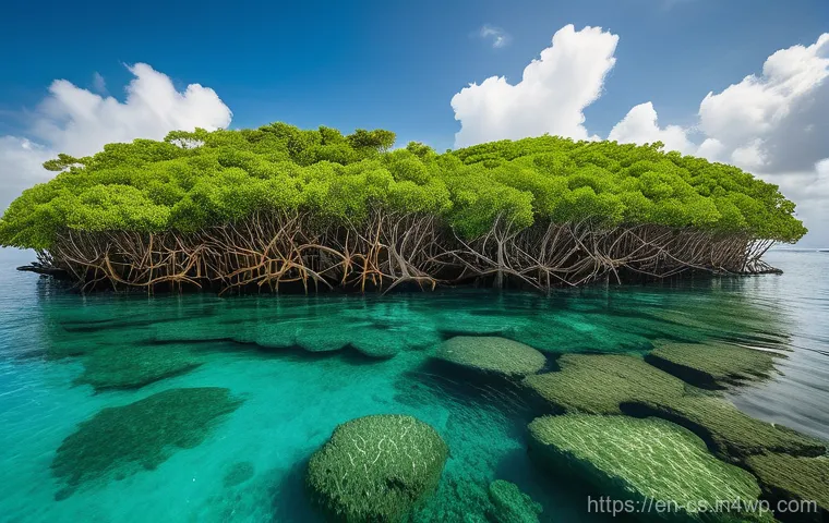 해수면 상승 대응을 위한 공공 인프라 투자 - **"Redefining Our Shorelines: Blending Green and Grey"**
    A wide, serene coastal landscape featur...