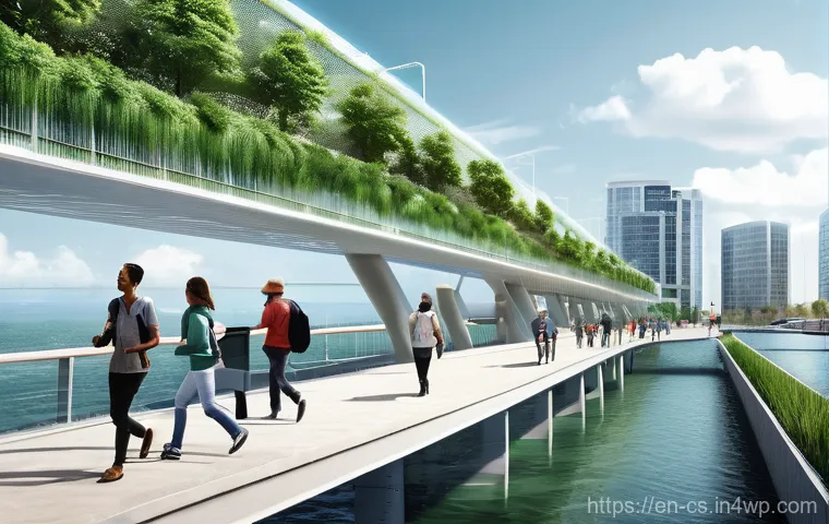 해수면 상승 대응을 위한 기후 재정 지원 - **Prompt: Blue Bonds for Marine Restoration**
    "A vibrant, wide-angle digital painting illustrati...