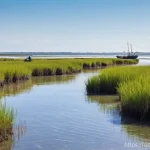 Home 13 해수면 상승 대비 해안 지역 관리 체계 - **Prompt:** A serene, sun-drenched coastal scene depicting a vibrant "living shoreline." A diverse g...